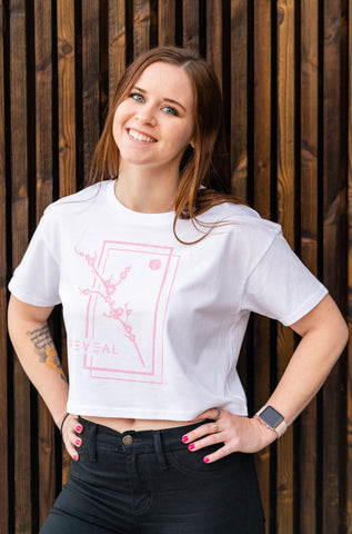 Cherry blossom crop top (white)