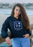 Love Always Crop Hoodie (Black)