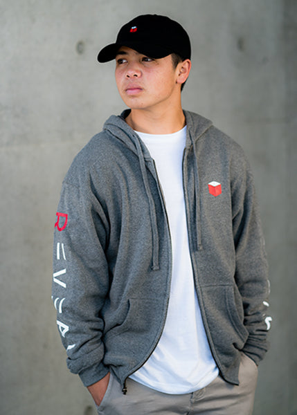 Zip-up Fleece Hoodie Gray