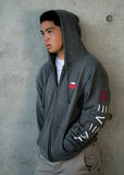 Zip-up Fleece Hoodie Gray